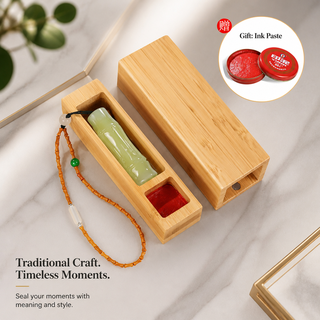 Personalized Chinese Name Seal – Elegant Bamboo Design Inspired by Eastern Culture