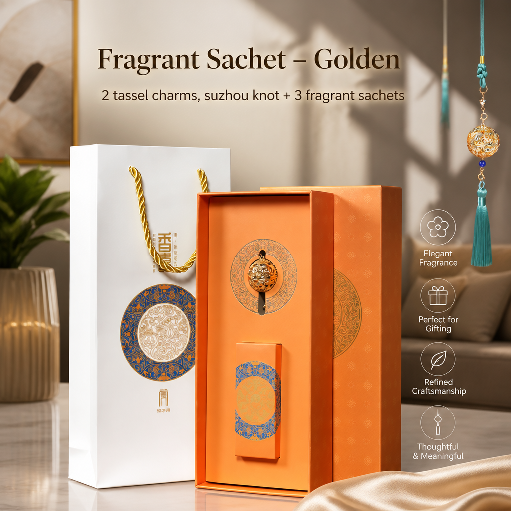 Eastern Elegance Fragrance Sachet Set – Decorative Aroma Charm with Tassel